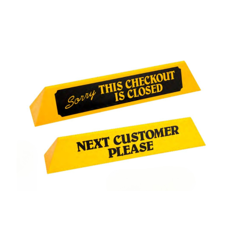 Checkout Closed Sign Yellow, 300x50mm,1pc