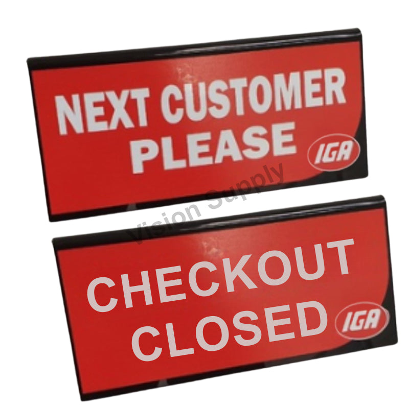 Checkout Closed Sign Red, 210x90mm, 1pc