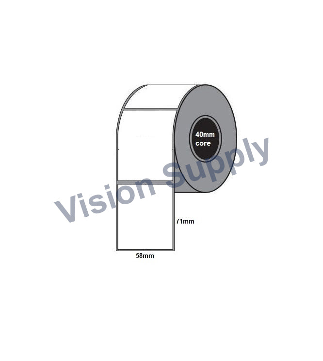 58 x 71mm Scale label Direct thermal, 500 per roll, 40 core (30 roll/ctn)