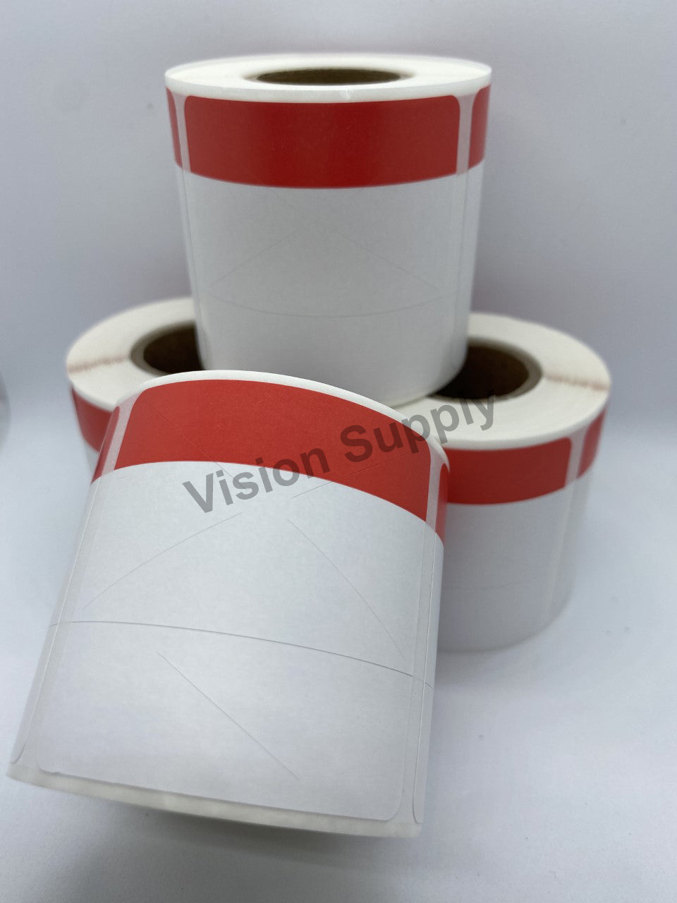 50x50mm Direct thermal markdown slit cut label, red white, 250 per roll, 25 core (50 roll/ctn)