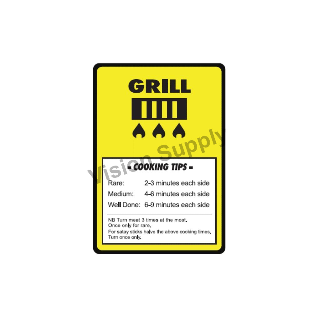 65x45mm Meat label grill cooking tips, 500 per roll