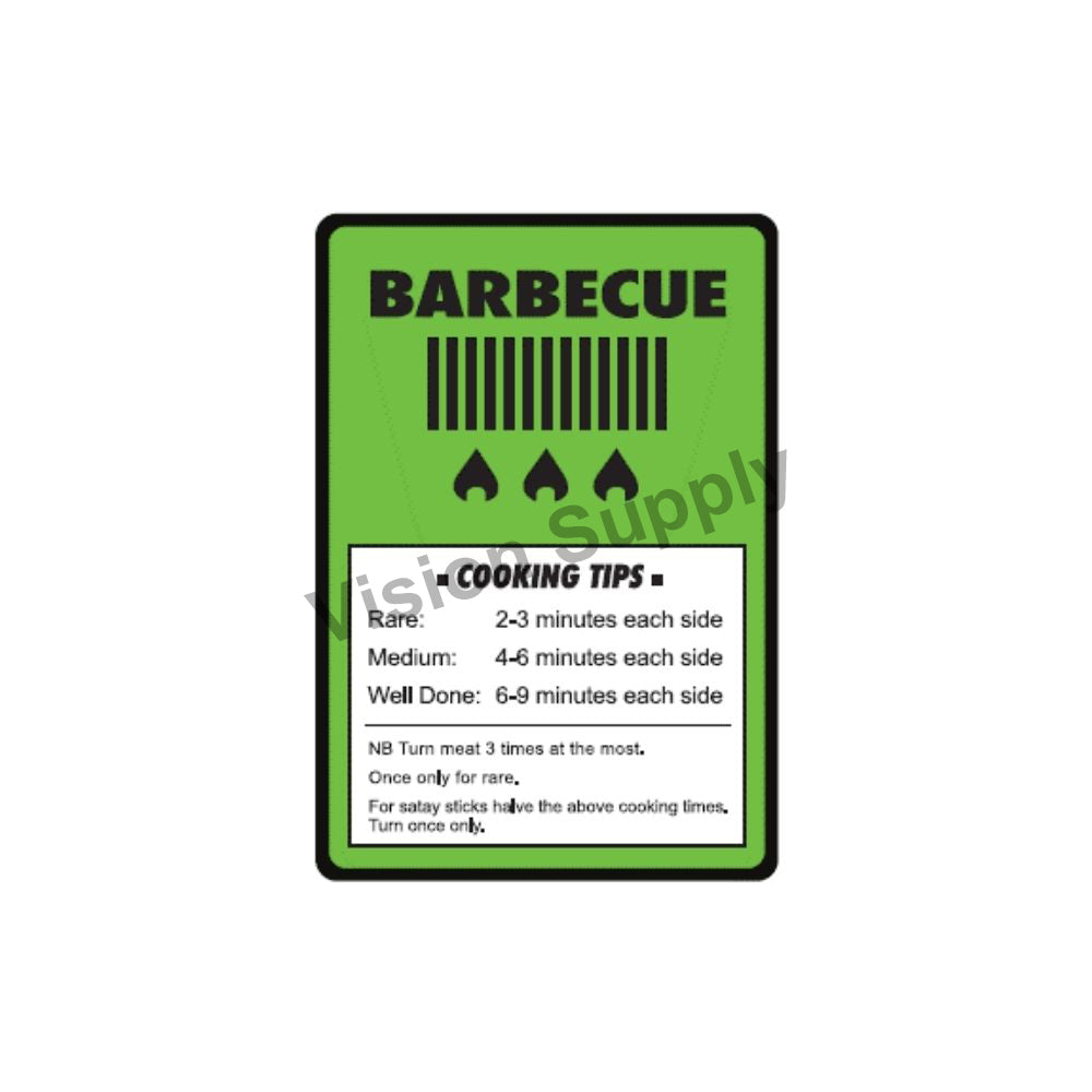 65x45mm Meat label bbq cooking tips, 500 per roll
