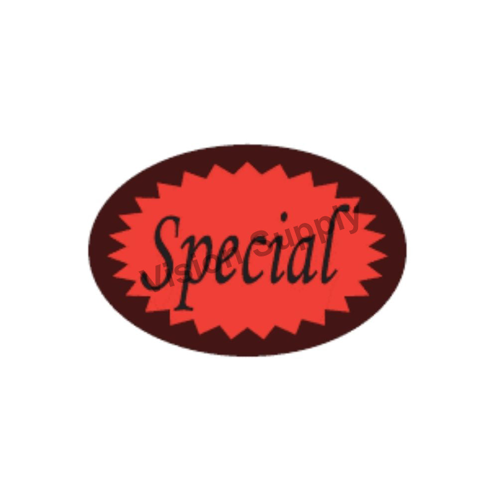 65x40mm Meat labels starburst red, 1000 per roll