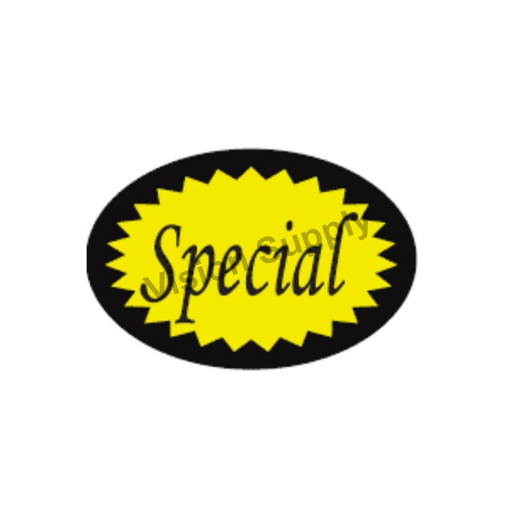 65x40mm Meat label starburst yellow, 1000 per roll