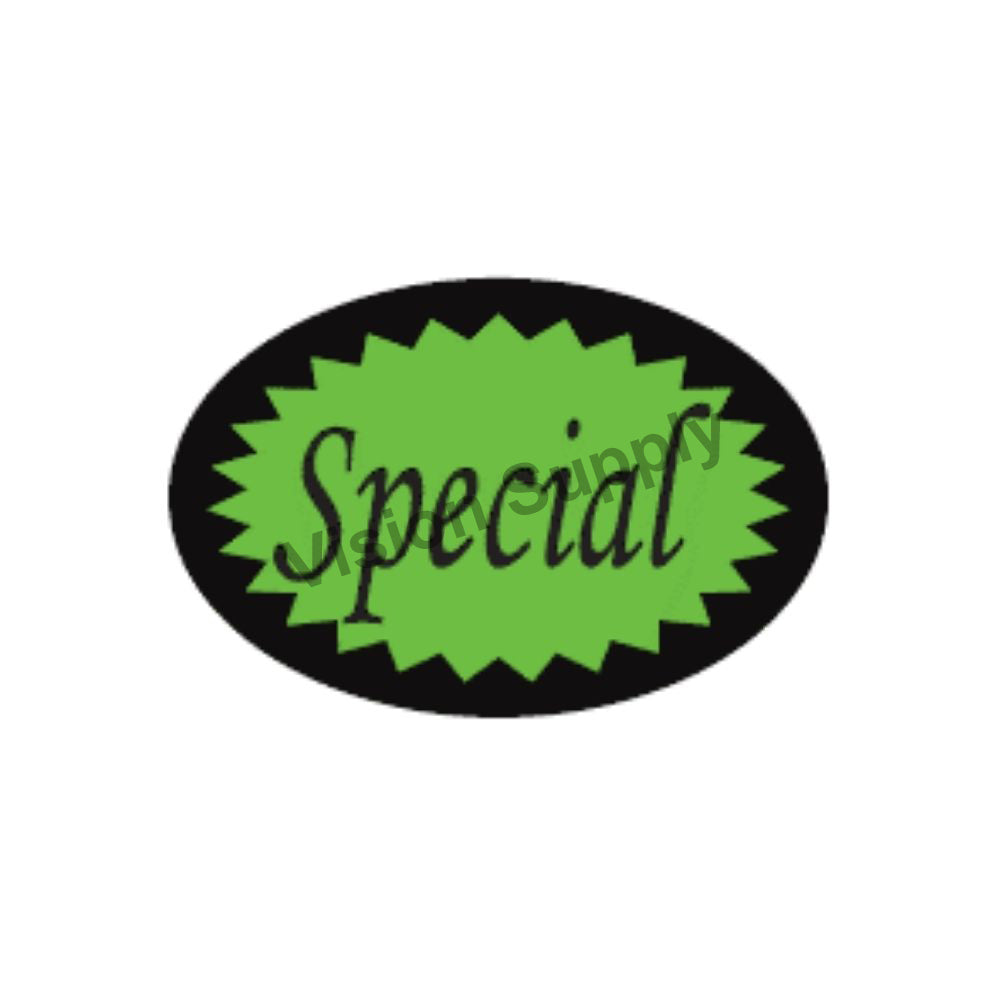 60x40mm Meat label Starburst Green, 1000 per roll, 25 core