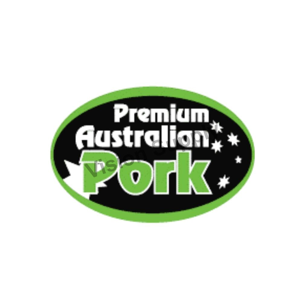 65x40mm Meat label premium Australian pork, 500 per roll