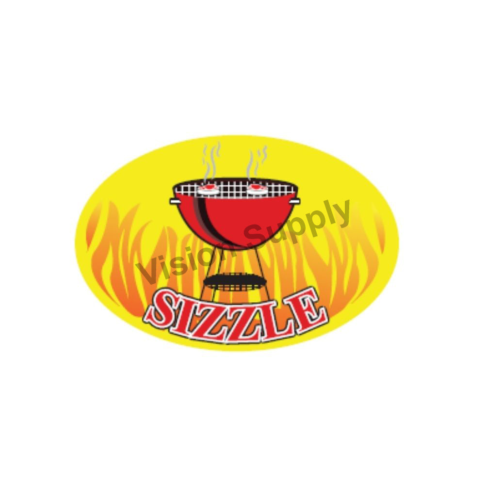 60x40mm Meat label sizzle, 500 per roll