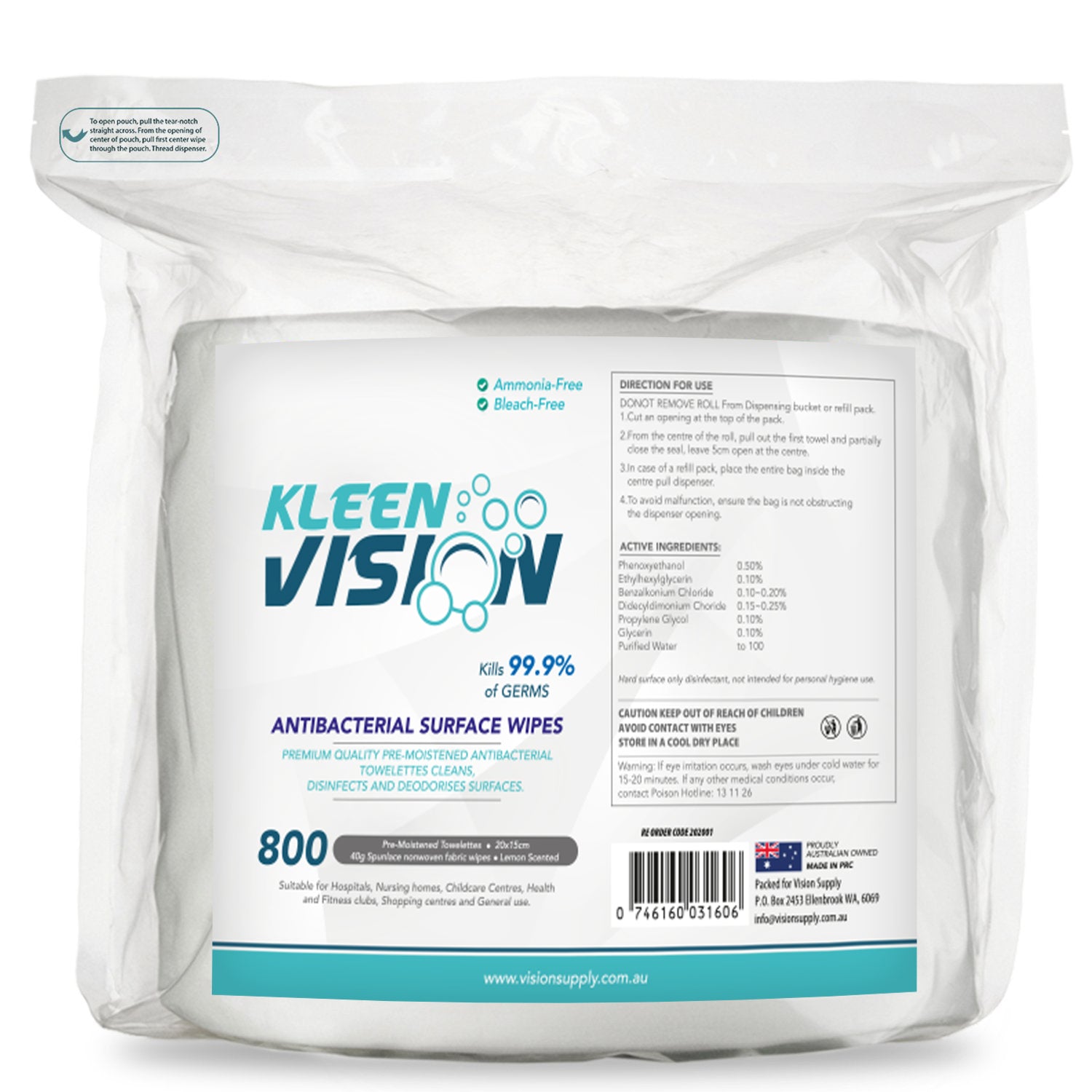 Anti Bacterial Wipes ( 1 pack 800 wipes) refill