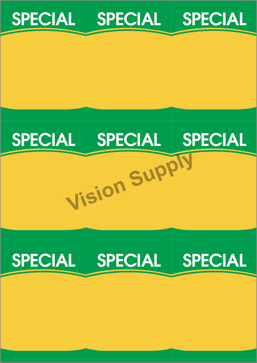 9UP Perforated shelf talker Green, 3x3, 250 sheets