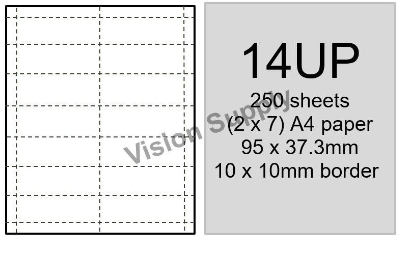 14 UP Peforated shelf talker White, 2x7, 250 sheets