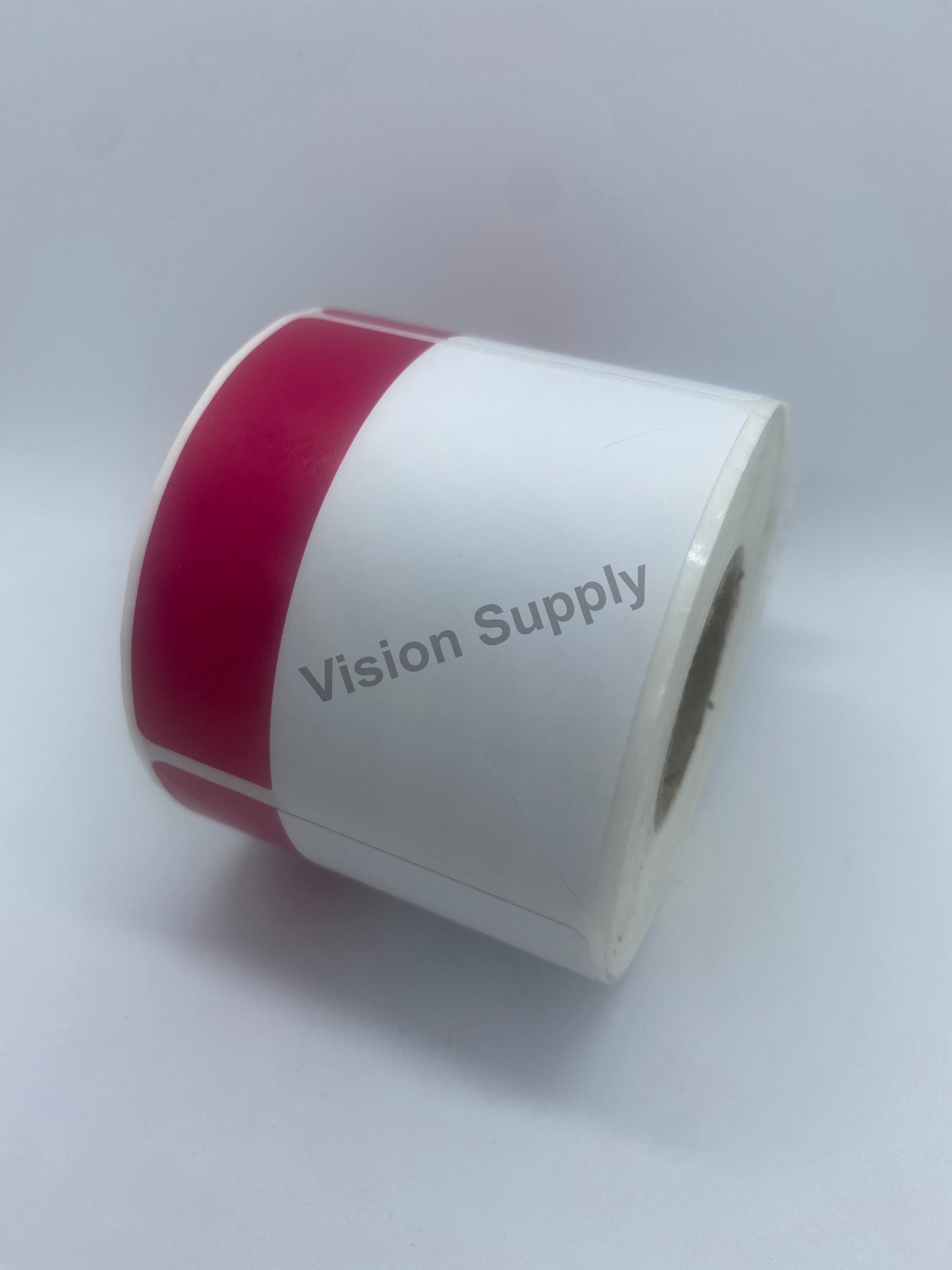 50x50mm Mark down slit cut labels Pink/White, 250 per roll, 25 core (50 roll/ctn)