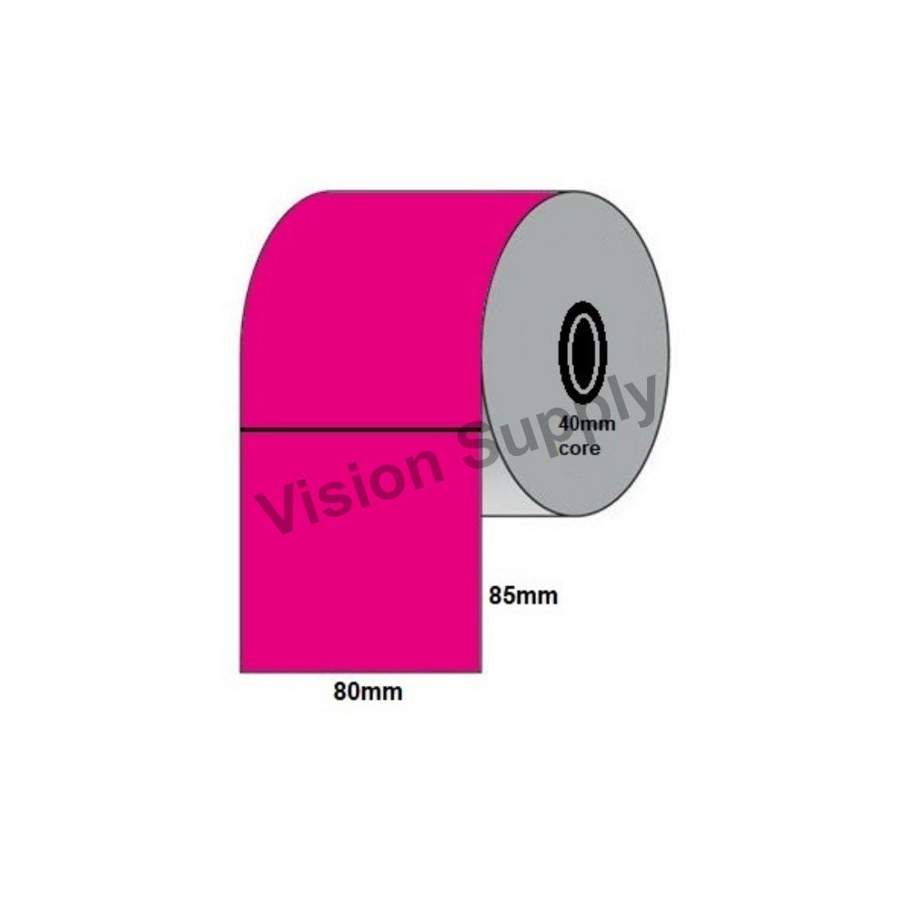 80x85mm Coles Crate Direct thermal Pink, 1700 per roll, 40 core