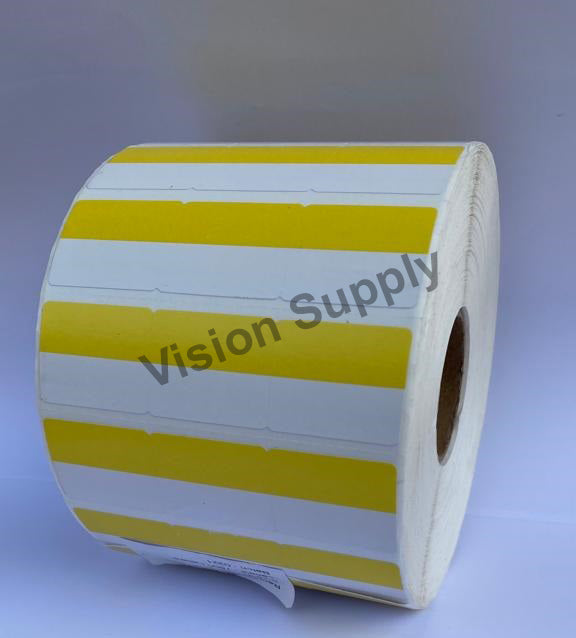 Thermal 3 across POS Label Yellow/white, 7500 per roll, (2 roll/ctn)