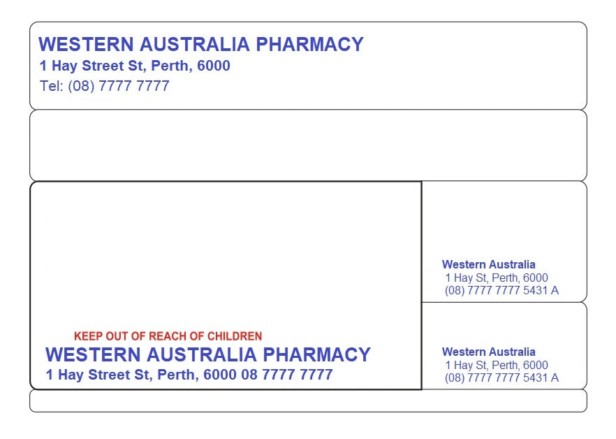 Dispensing label PHARMASOL LOTS (500 Labels)