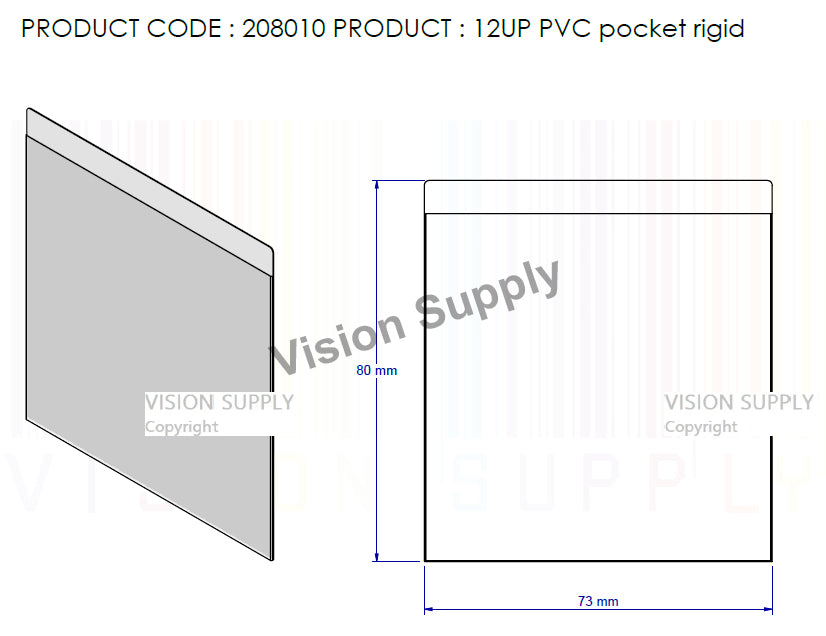 12UP Rigid, PVC Pocket, 100pcs/ctn