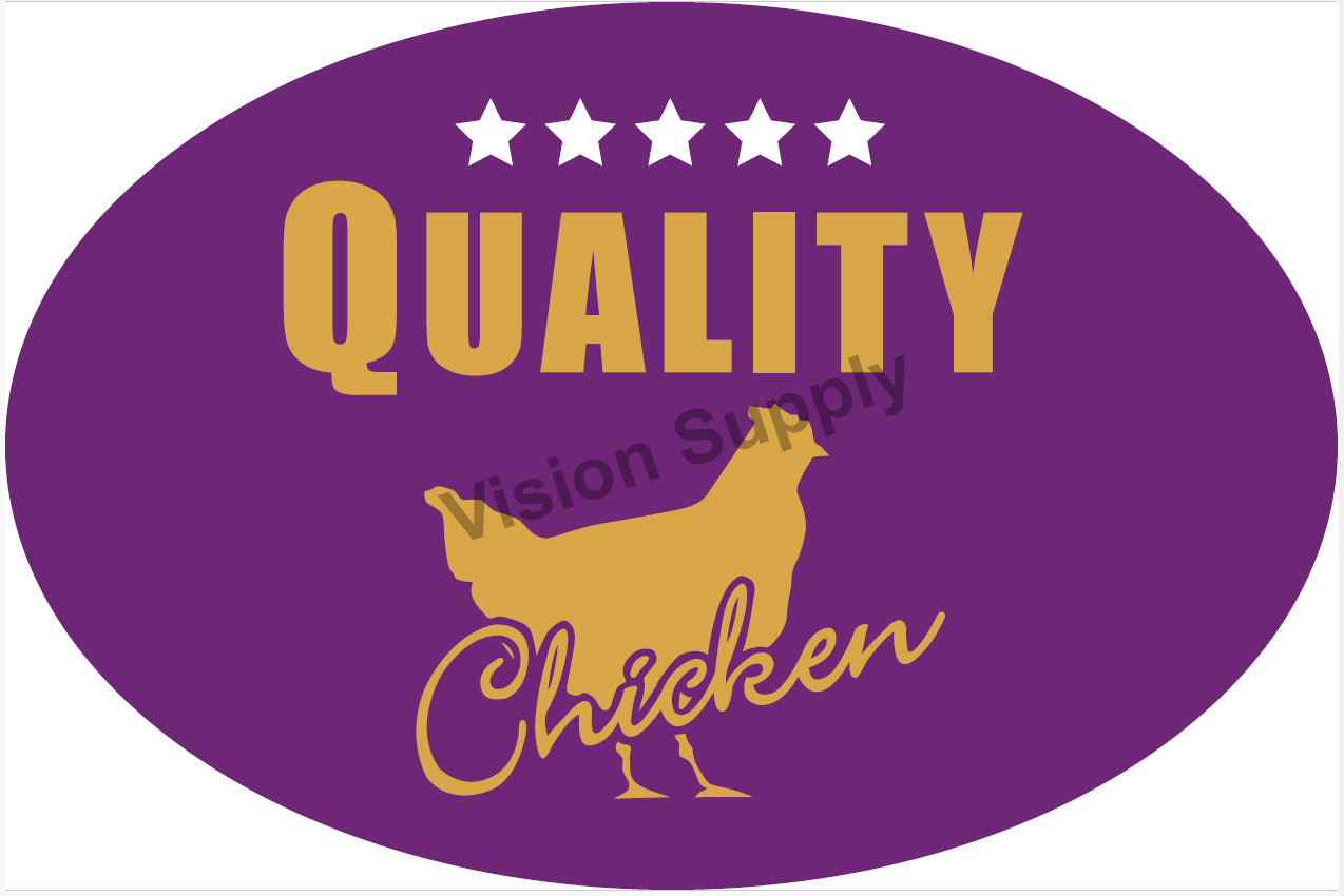 60x40mm Meat label Quality Chicken, 500 per roll, 25 core