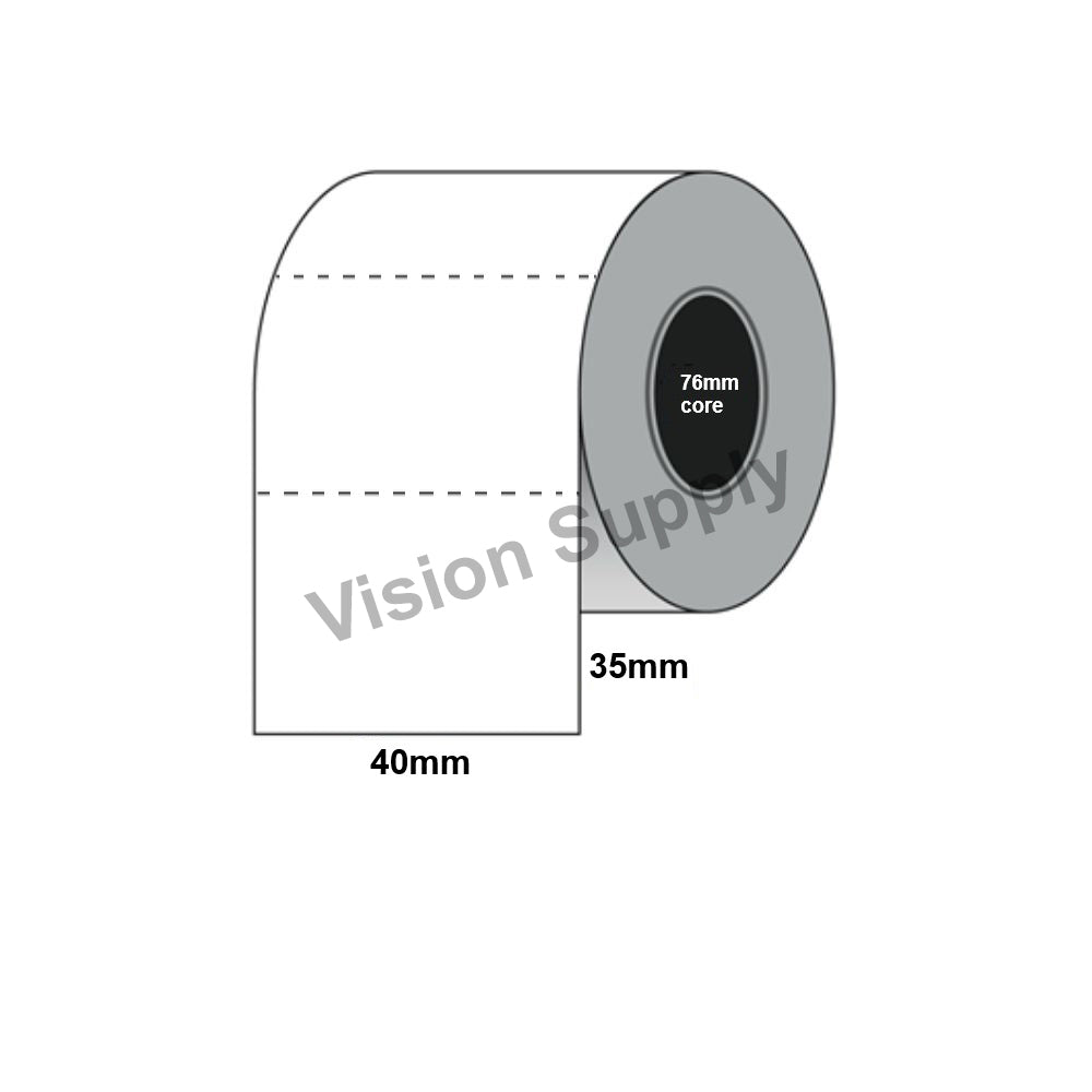 40x35mm Direct Thermal, 3000 per roll, 76core, Perforated