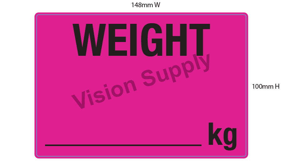 100x148mm Direct Thermal Weight Fluro Pink, 500 per roll, 40 core, perforated