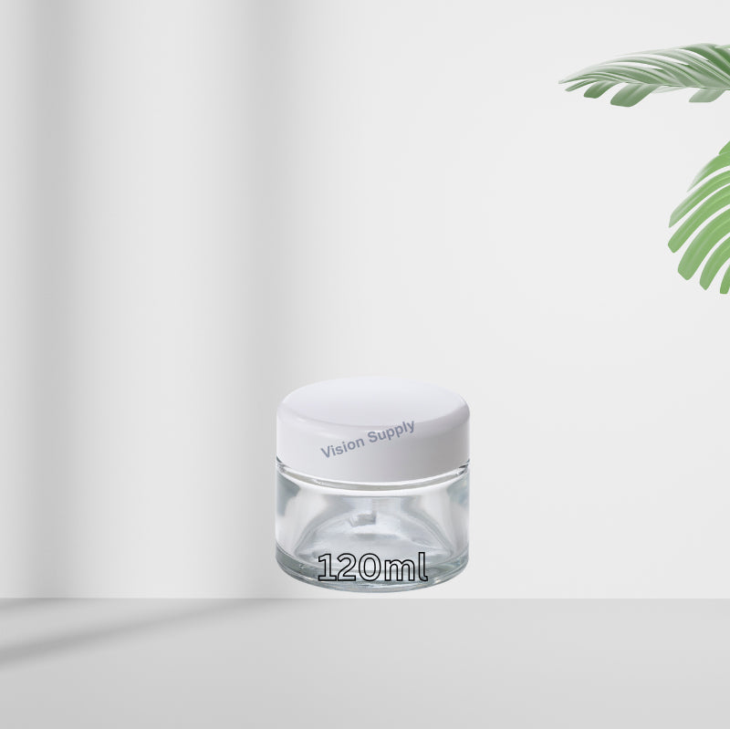 Clear Glass Cream Jar, 120ML, 10pcs