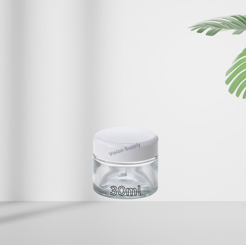 Clear Glass Cream Jar, 30ML, 10pcs