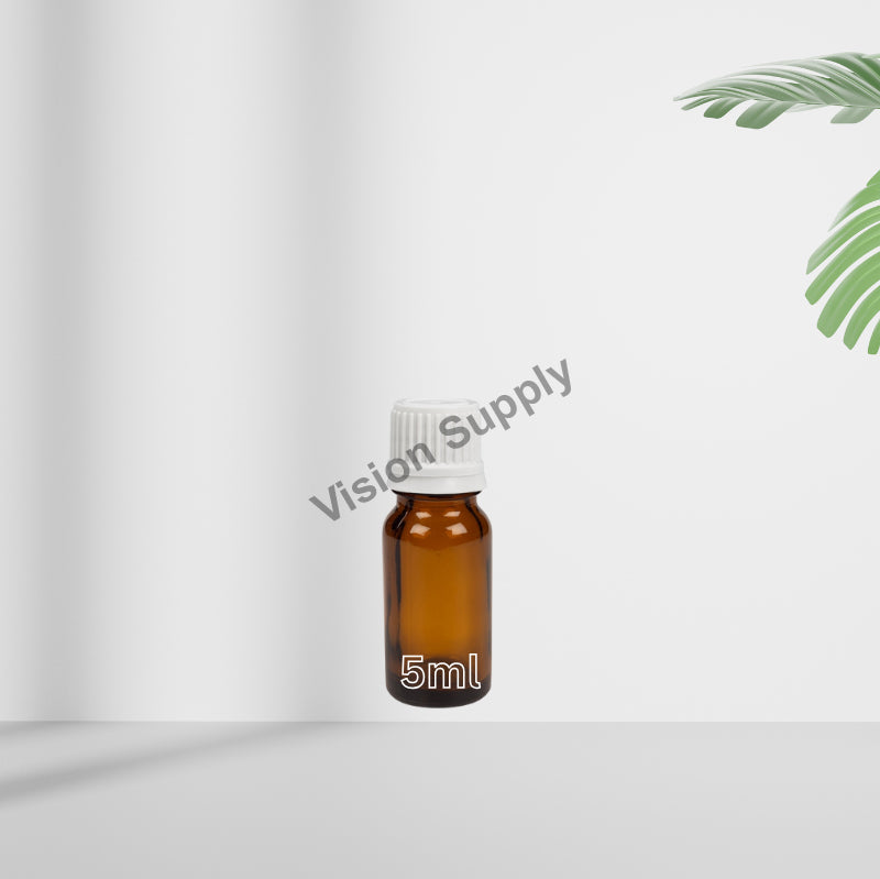 Amber Glass Round Bottle, 5ML, 30pcs