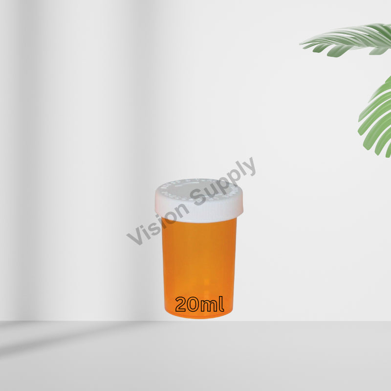 Amber Plastic Phial 20ML, 50pcs