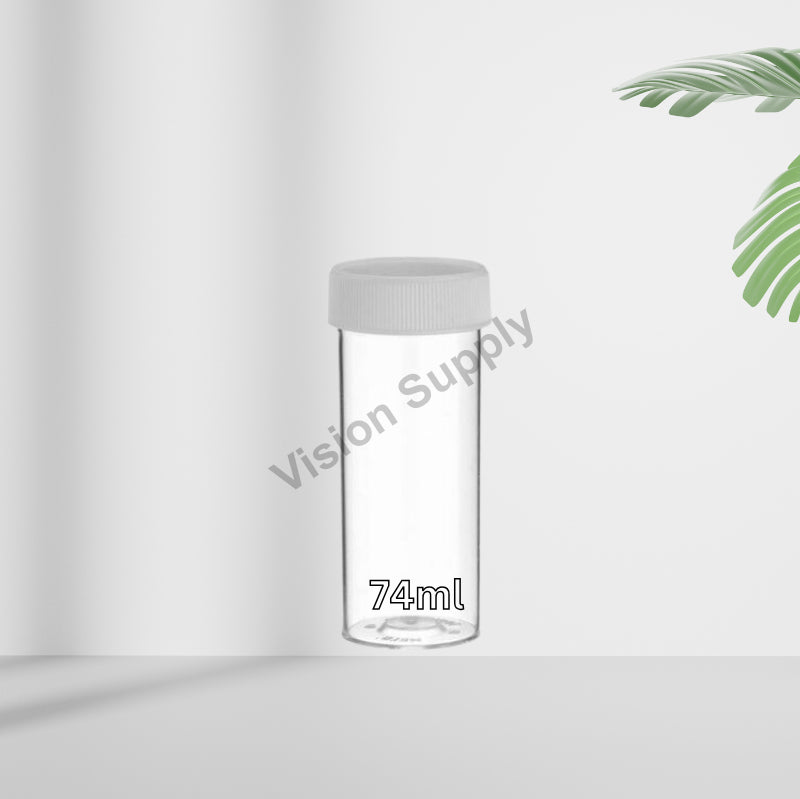 Clear Plastic Phial 74ML, 4 Darchm, 50pcs