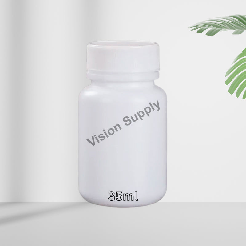 White Plastic Tablet Bottle 35ML, 50pcs