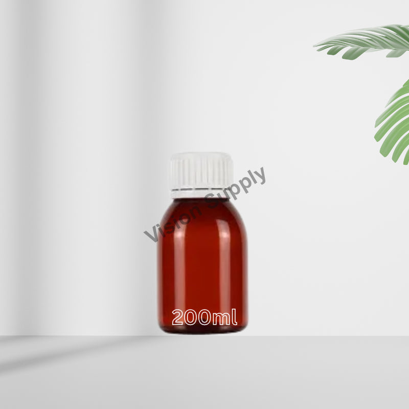 Amber Plastic Bottle 200ML / 50Pcs