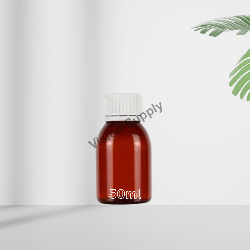 Amber Plastic Bottle 50ML / 50Pcs