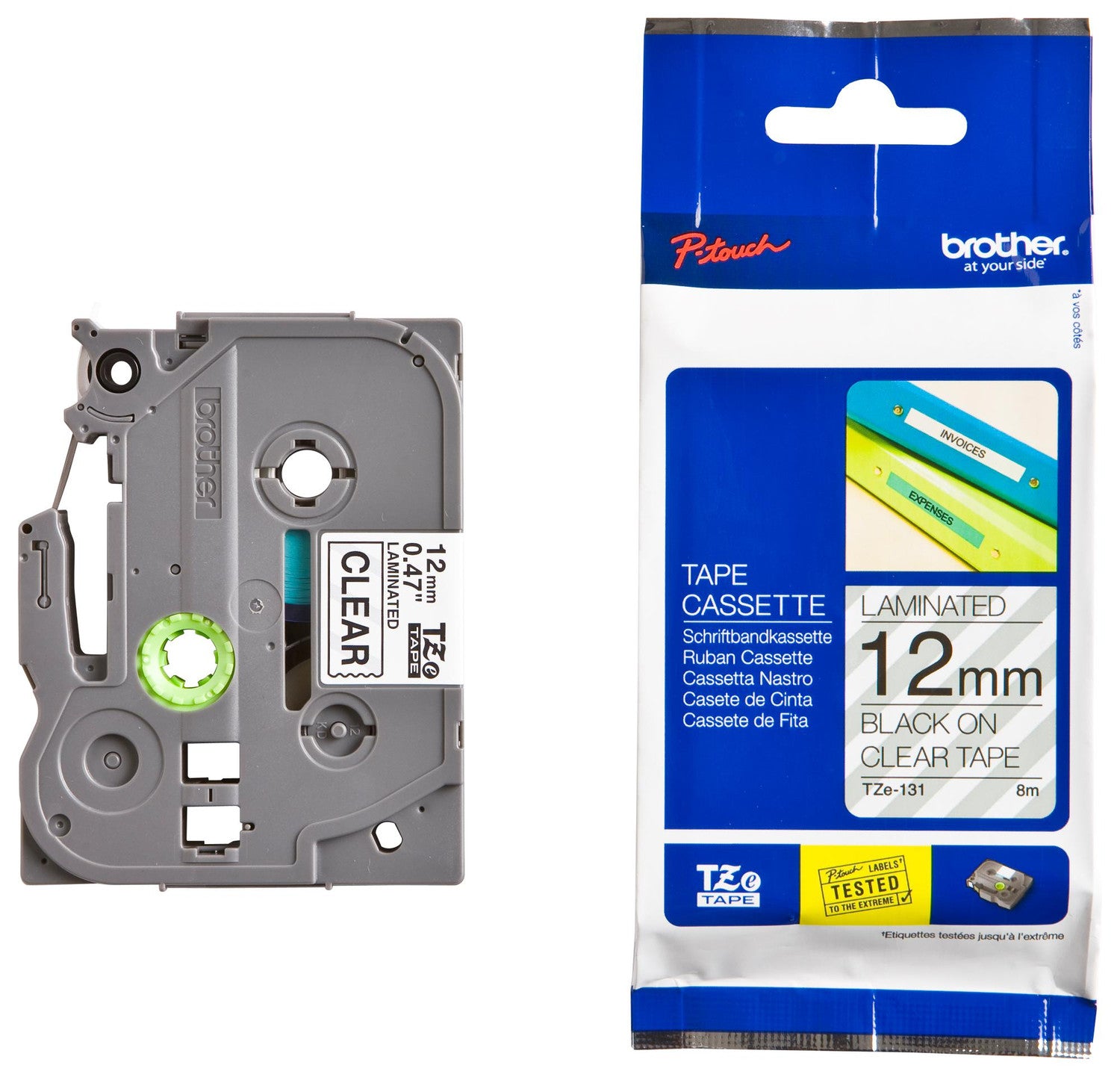 12mmx8m, Brother Tze Tape -Clear tape