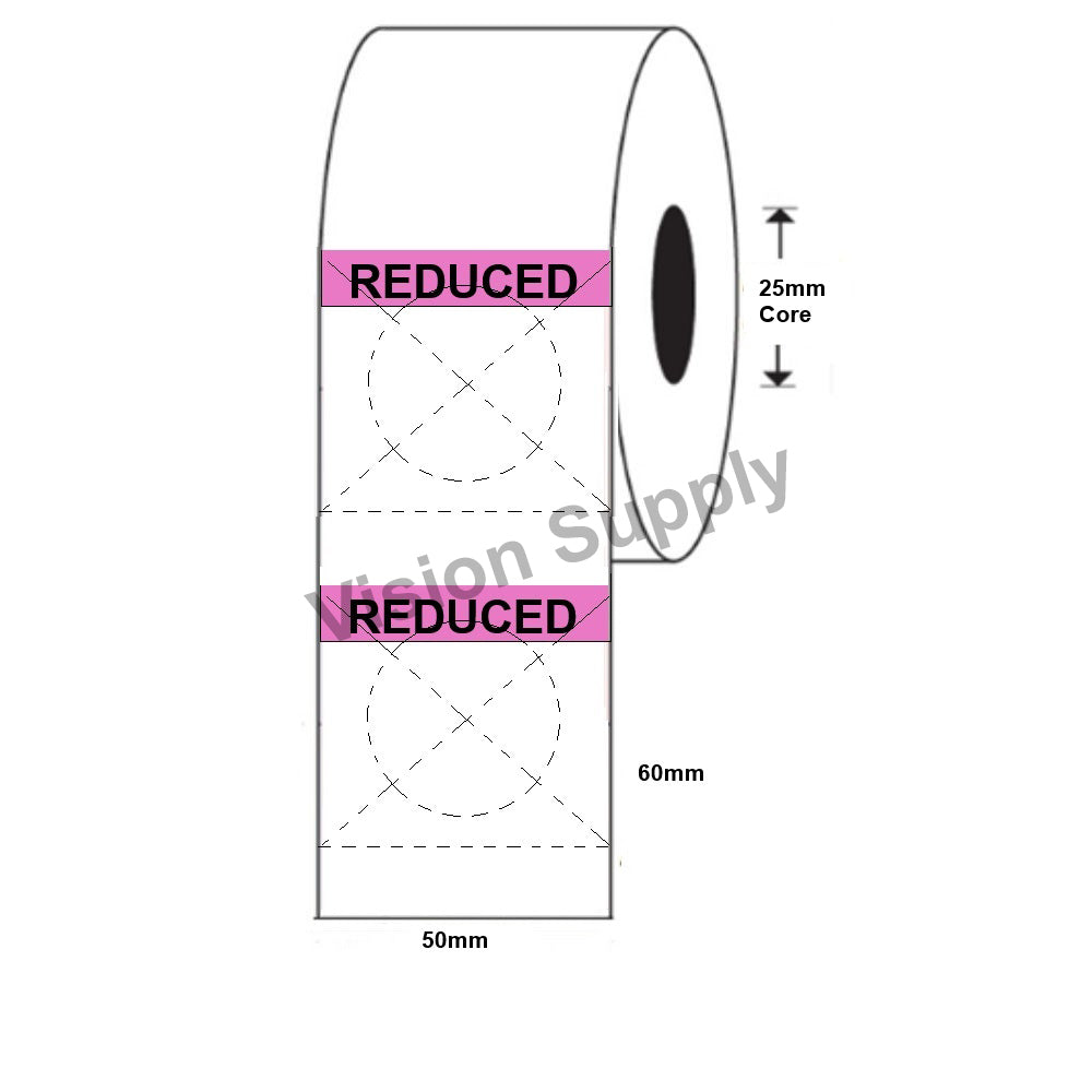 50x60mm Reduce to clear, Small, 120 per roll (130 roll/ctn)