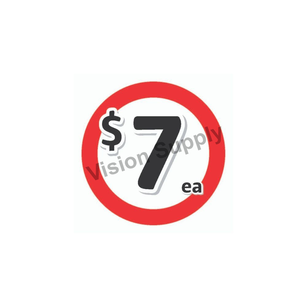 $7 Price Label, 500 per roll