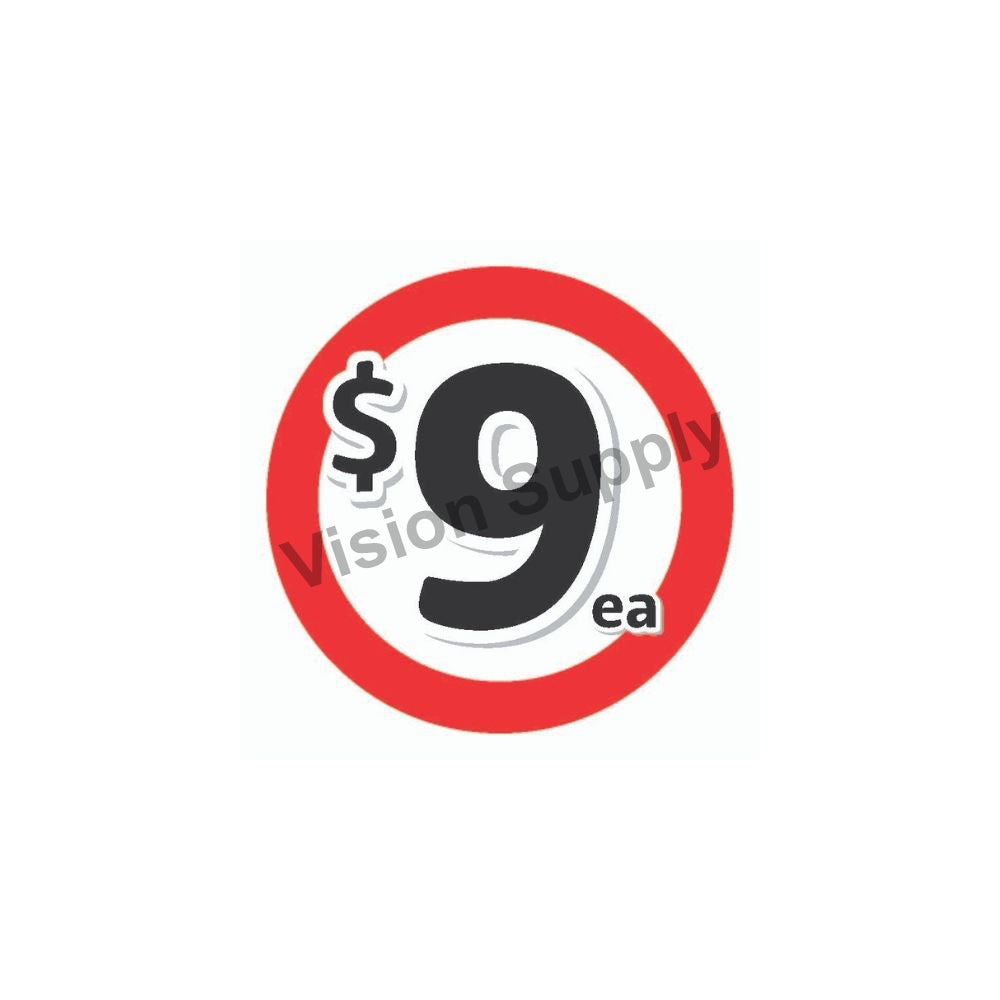 $9 Price Label, 500 per roll