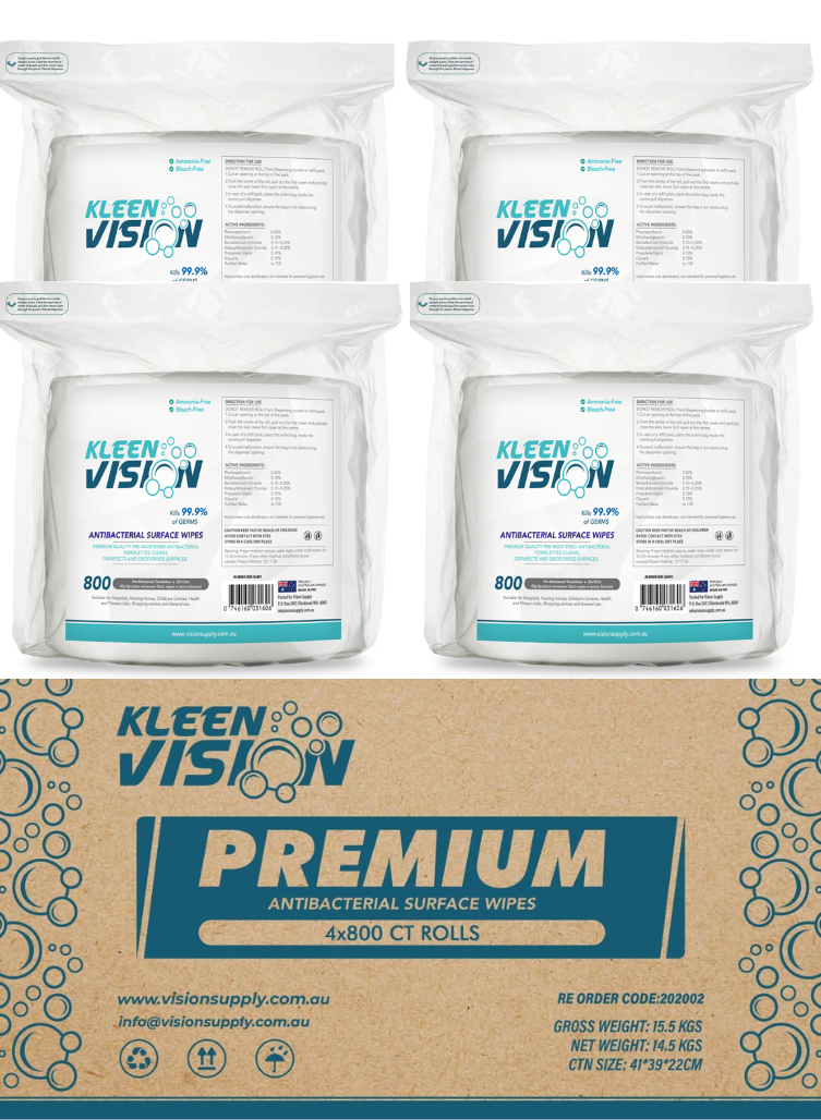 Anti Bacterial Wipes ( 4 pack 3200 wipes) refill