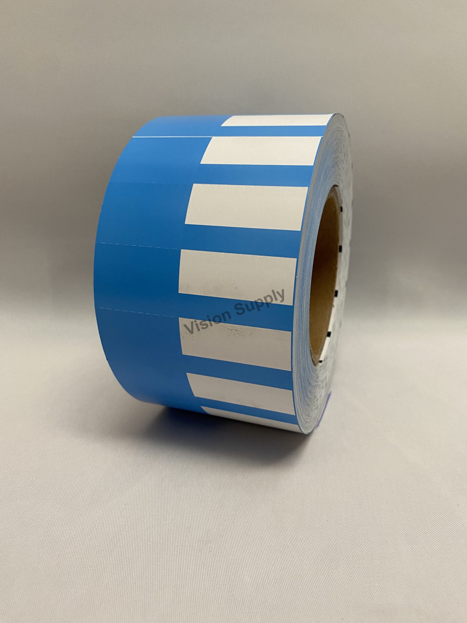 80x25mm Shelf ticket blue white roll, 3500 per roll