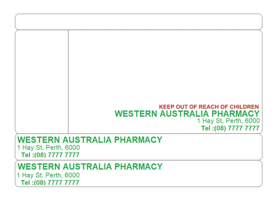 AMFAC Dispensing Labels 102x71mm - Pharmacy Bulk — Vision Supply Australia