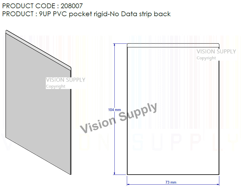 9UP Rigid, PVC Pocket, 100pcs/ctn