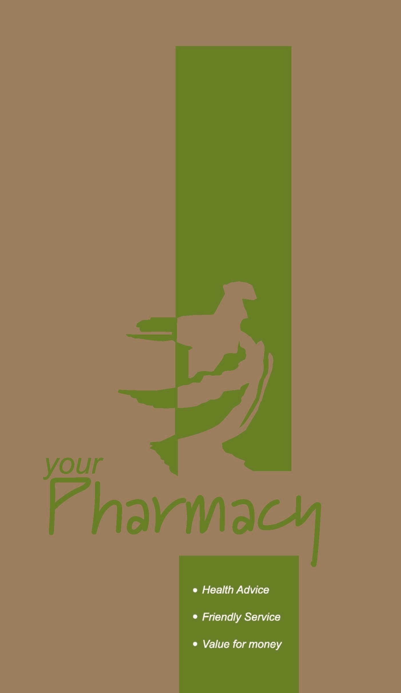 308 x 178 x 45mm, Pharmacy Paper bags brown Medium, 1000pcs/ctn