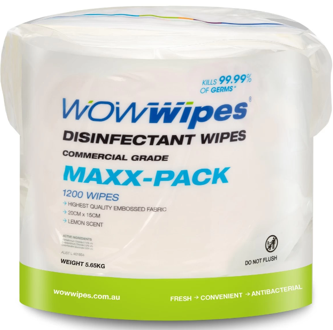 WOW Wipes MAXX Pack 1200 Sheets – Antibacterial Wipes (3 Cartons- 12 rolls x 1200 sheet/roll)