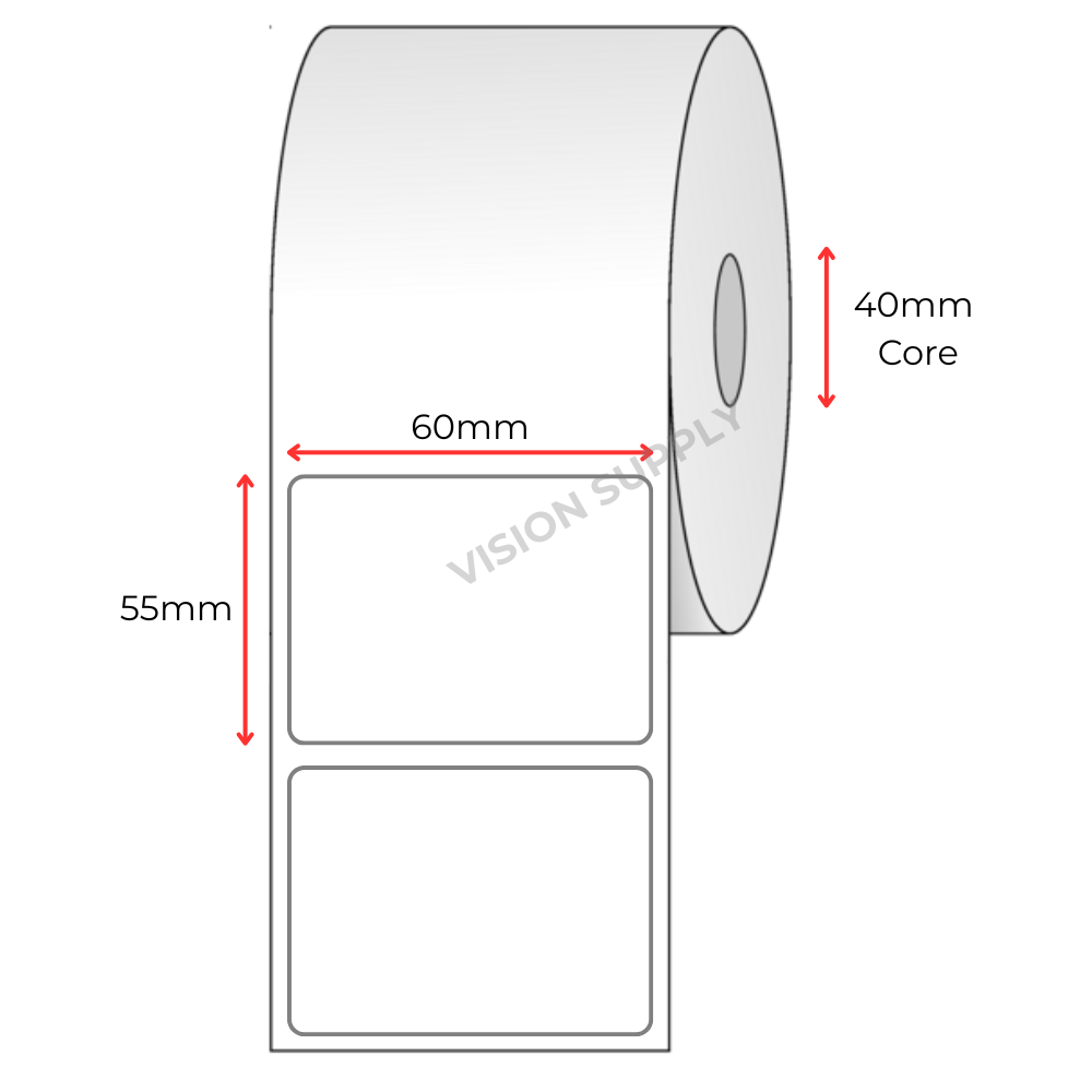 60x55mm Scale label Direct thermal, 850 per roll, 40 core (24 roll/ctn)